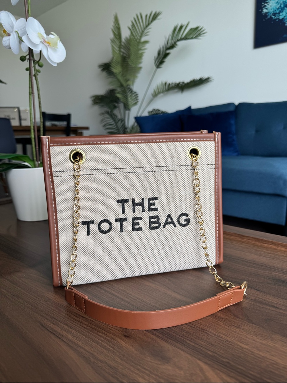 The Tote Bag in Beige and Brown